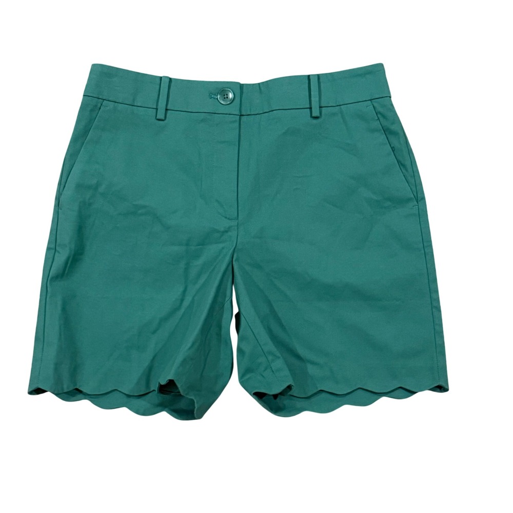 Talbots Womens Green Scalloped Hem Chino Shorts Size 6 NWT $75